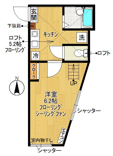 クラシェア稲田堤Ⅱ 105号室 間取り