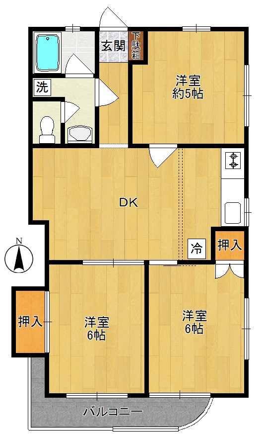 レフォール向ヶ丘 107号室 間取り