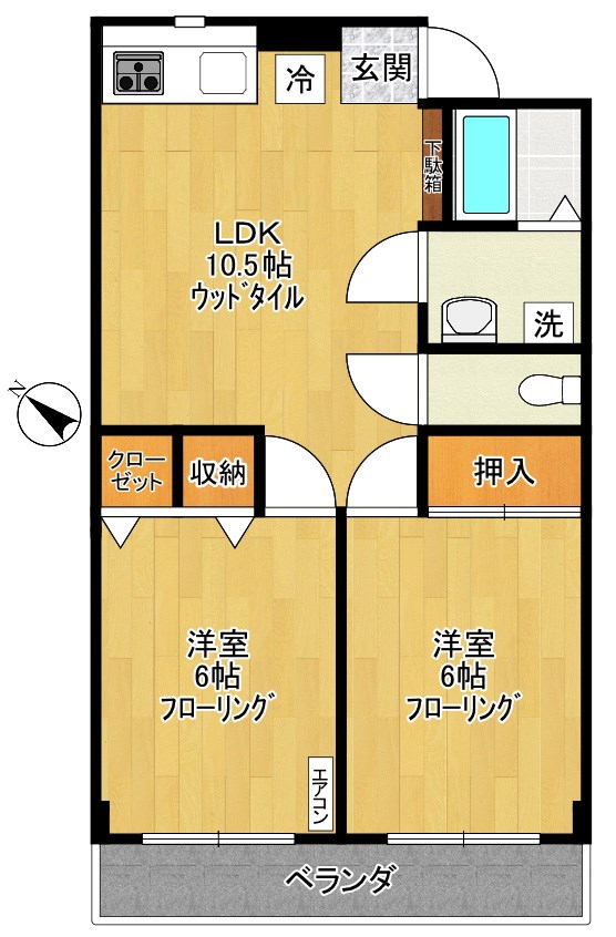 サンハイツフジ 303号室 間取り