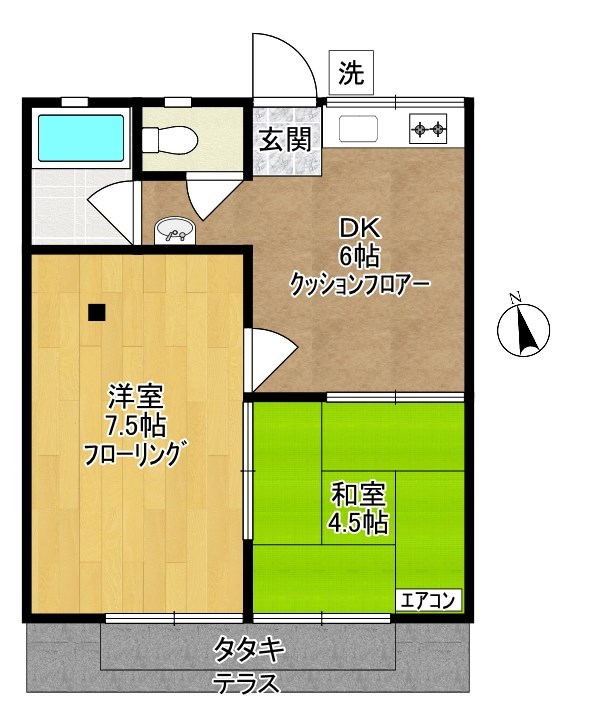 サンハイツ  103号室 間取り