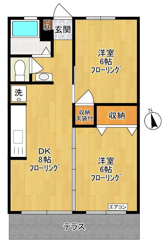 サイレントパーク13 102号室 間取り