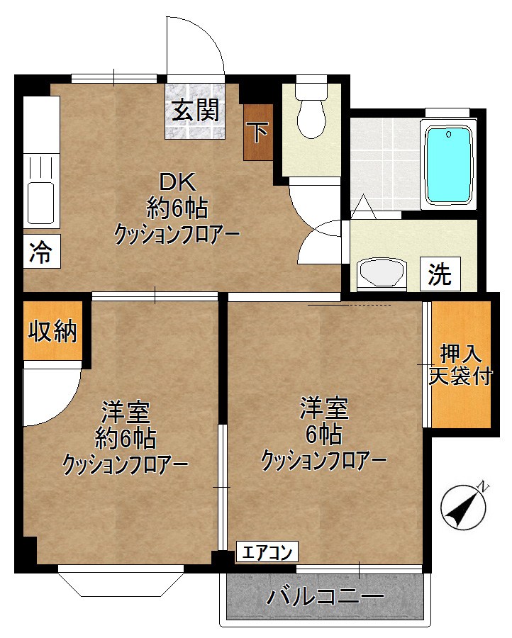 エメラルドパレス 202号室 間取り