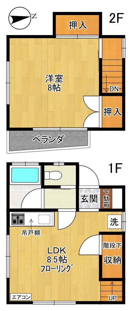 広井貸家E 間取り