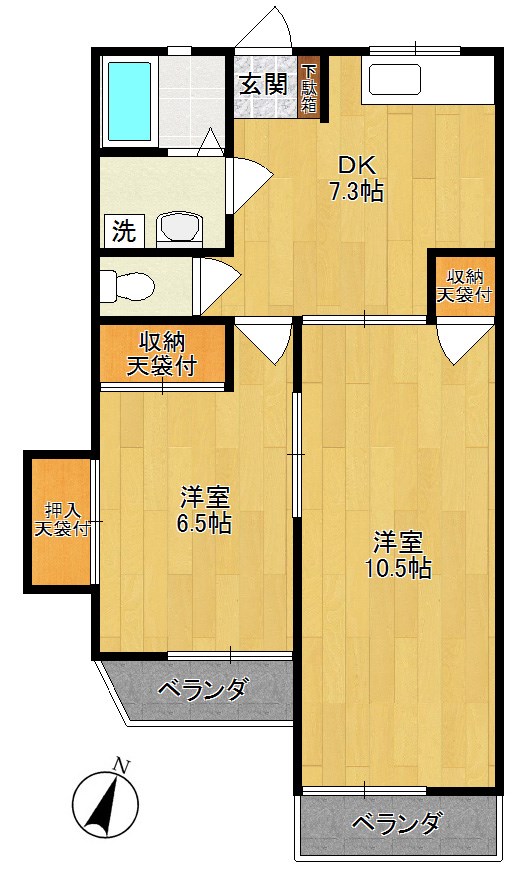 グリンパーク  202号室 間取り