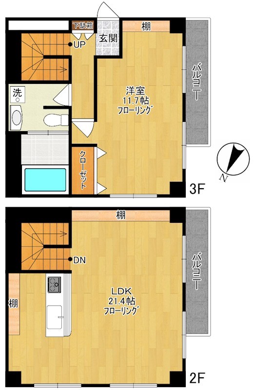 The　developing　place B号室 間取り