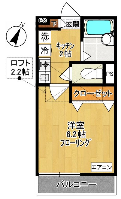 グランドフォレスト生田 103号室 間取り
