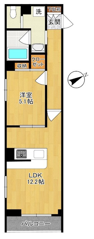 シャーメゾンシリウス 203号室 間取り