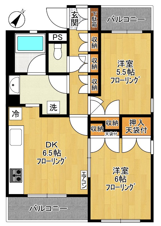 ライブヴィラ多摩 206号室 間取り