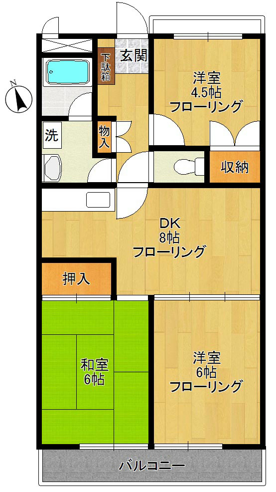 グランドウィルハイツ  202号室 間取り