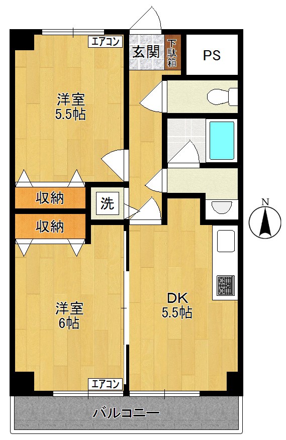 レフォール登戸 206号室 間取り