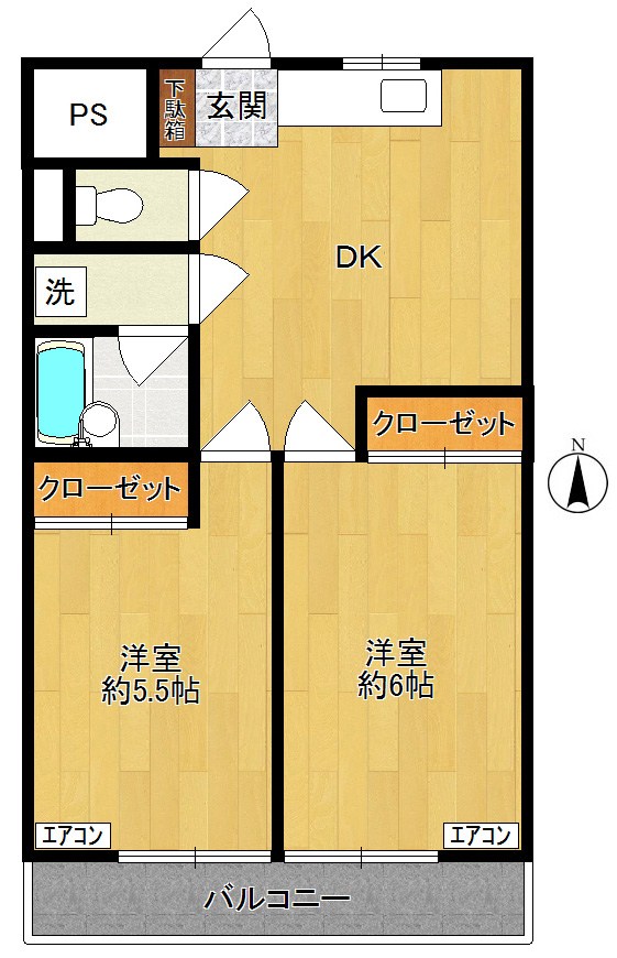レフォール登戸 305号室 間取り