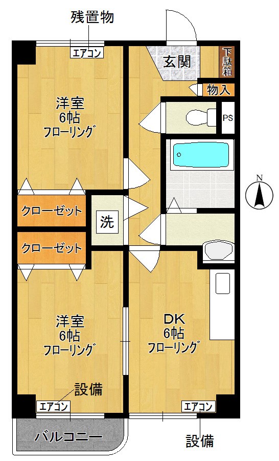 レフォール登戸 102号室 間取り