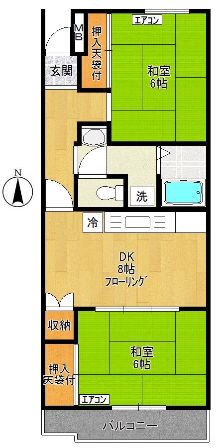 ハイライフ TASHIRO 103号室 間取り