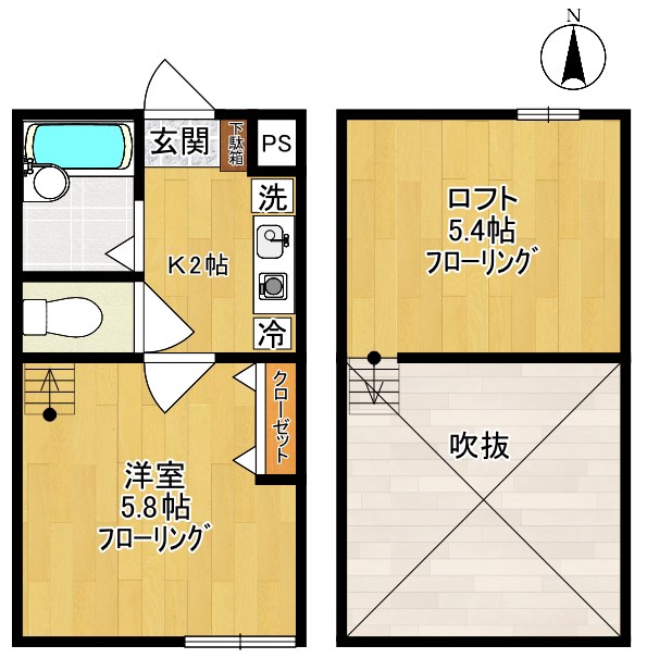 クラシェア稲田堤Ⅱ 103号室 間取り