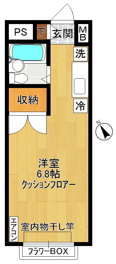 サンワードヨシザワ 102号室 間取り