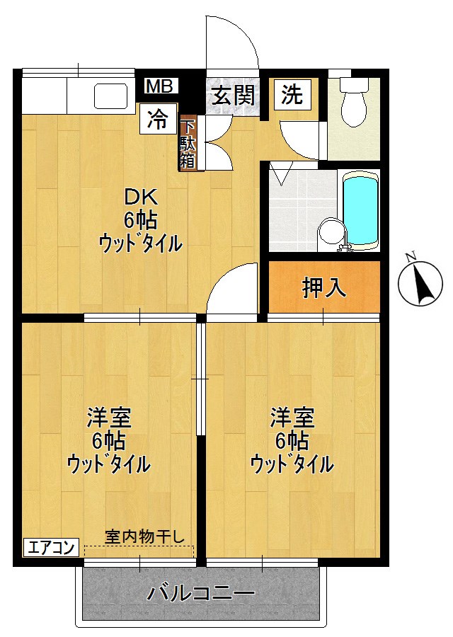 グリーンビューヨシザワ 102号室 間取り