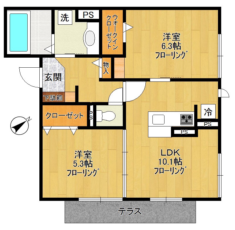 アネモネ 102号室 間取り