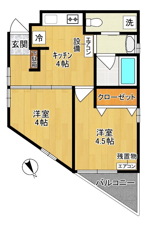 オーブ（AUBE）京王稲田堤 間取り図