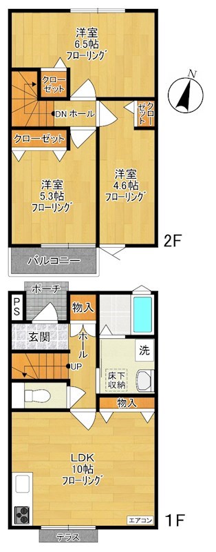 高石1丁目テラスハウス 102号室 間取り