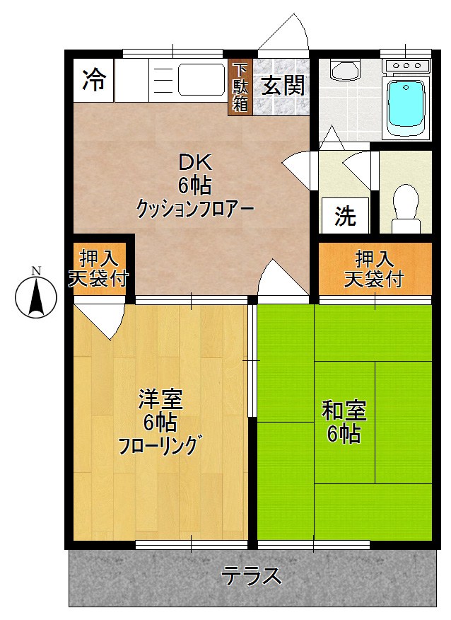 ハイツ藤 102号室 間取り