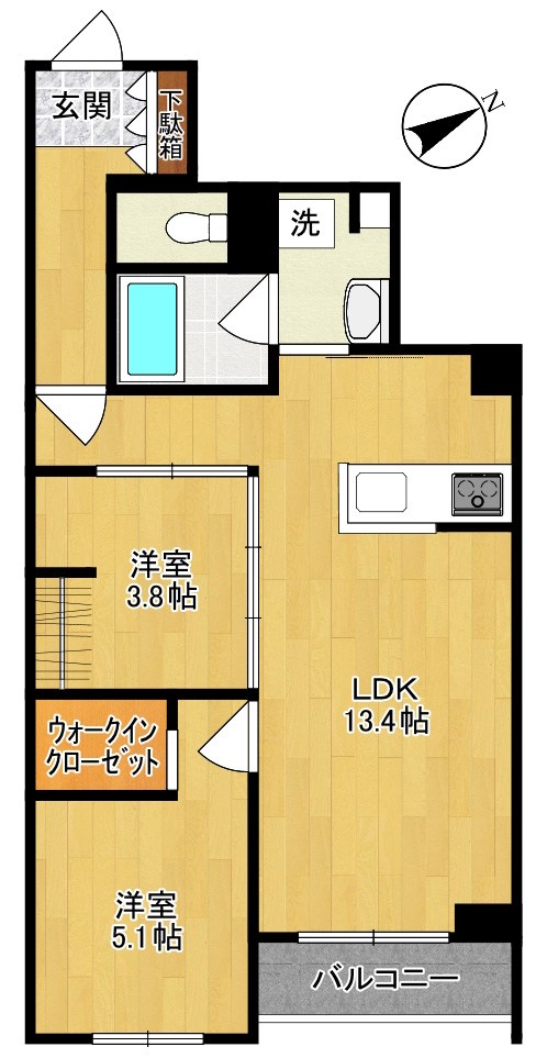 シャーメゾンシリウス 202号室 間取り