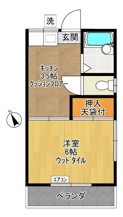 けやき荘 206号室 間取り