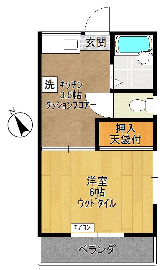 けやき荘 206号室 間取り