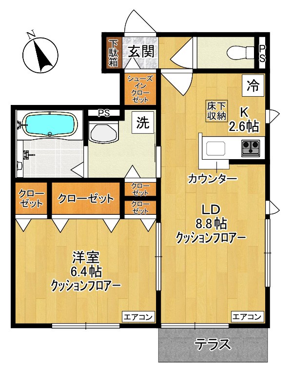 菅ハイツ 102号室 間取り
