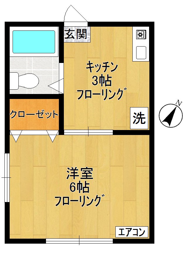 ハイツヒーロー 101号室 間取り