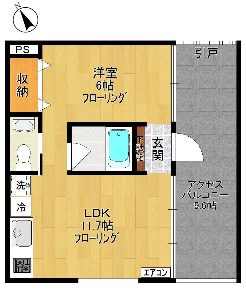 ノーザンテラス 205号室 間取り