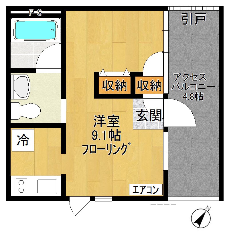 サザンテラス 307号室 間取り