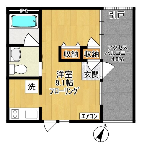サザンテラス 307号室 間取り