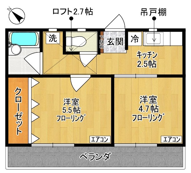 ペアハイム II 203号室 間取り