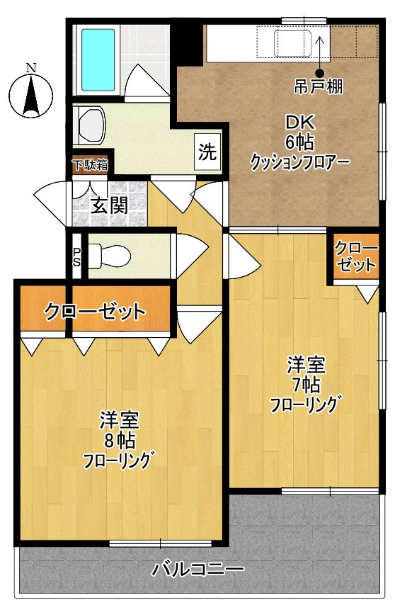 明日香Ⅲテラス 202号室 間取り