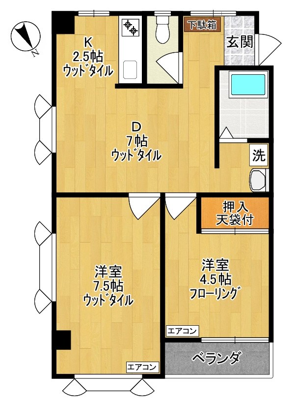 メゾン寺尾台 2A号室 間取り