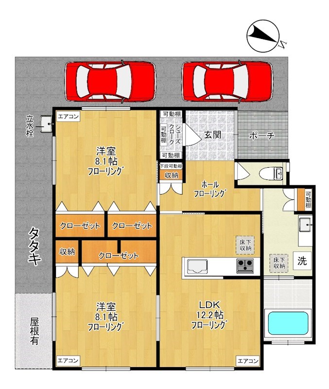 坂浜4丁目貸家 間取り図