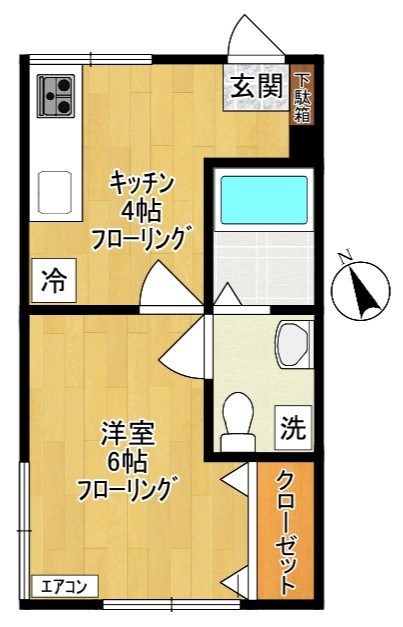 シャトー大貫 108号室 間取り