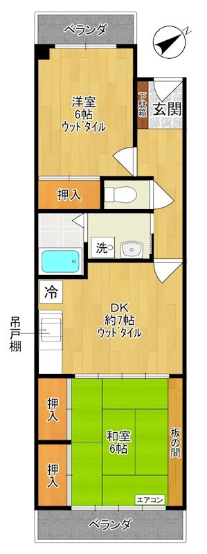 フラワーマンション 308号室 間取り