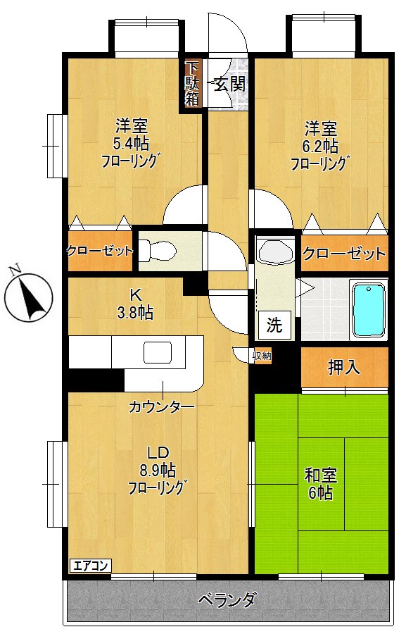 プラザサニーサイド 309号室 間取り