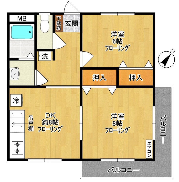 プラウトン 103号室 間取り