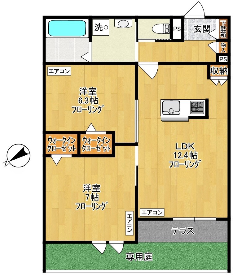 ゲートフロント 103号室 間取り