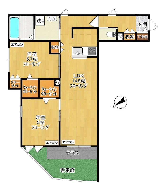 ゲートフロント 105号室 間取り