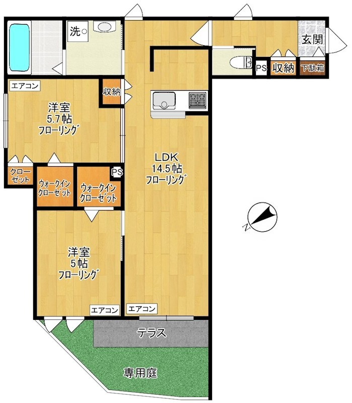 ゲートフロント 105号室 間取り