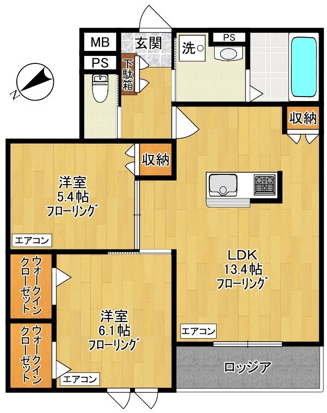 ゲートフロント 202号室 間取り