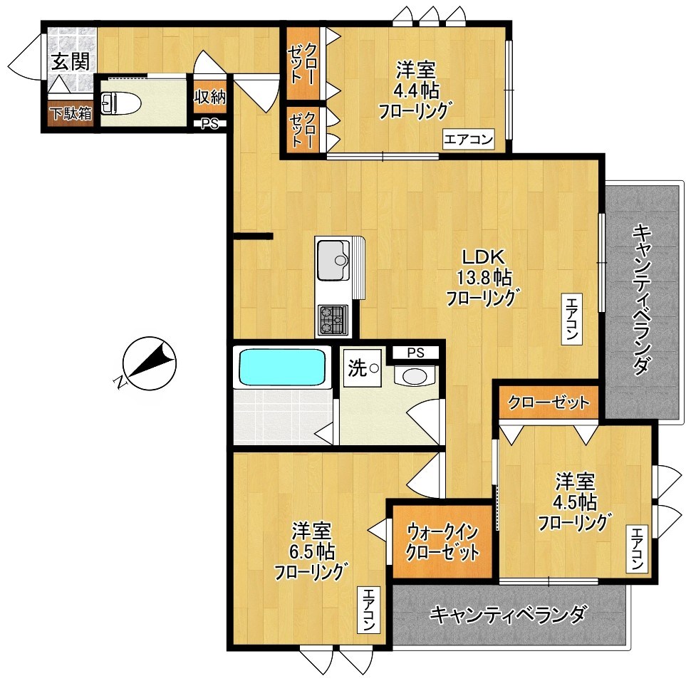 ゲートフロント 301号室 間取り