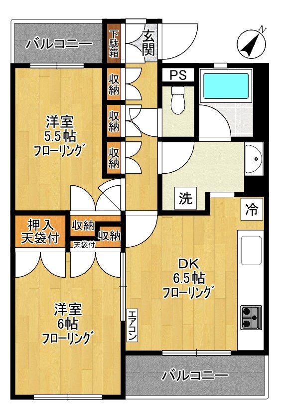 ライブヴィラ多摩 205号室 間取り