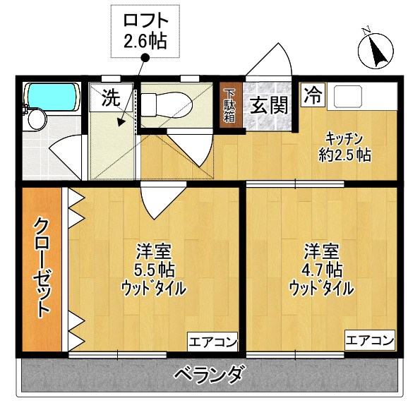 ペアハイム II 102号室 間取り