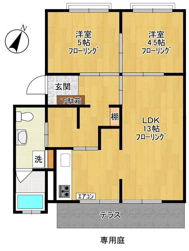 第二百合ヶ丘ハイツA号棟 間取り図