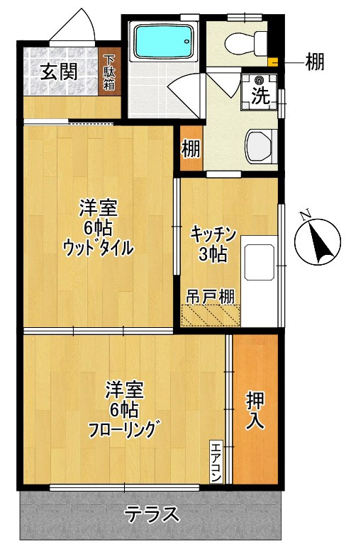 下島ハイツ 102号室 間取り