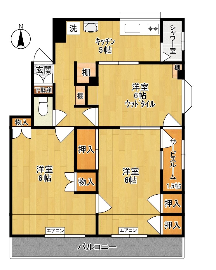 グリーンヒルズ小山  202号室 間取り